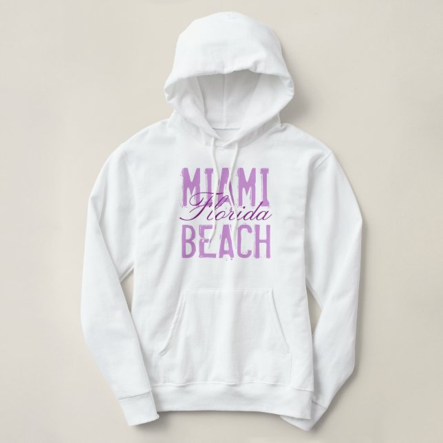 Pull À Capuche Miami Beach Floride (Design devant)