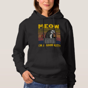 Pull À Capuche Miaou je suis un bon chat blagues de sarigue mème