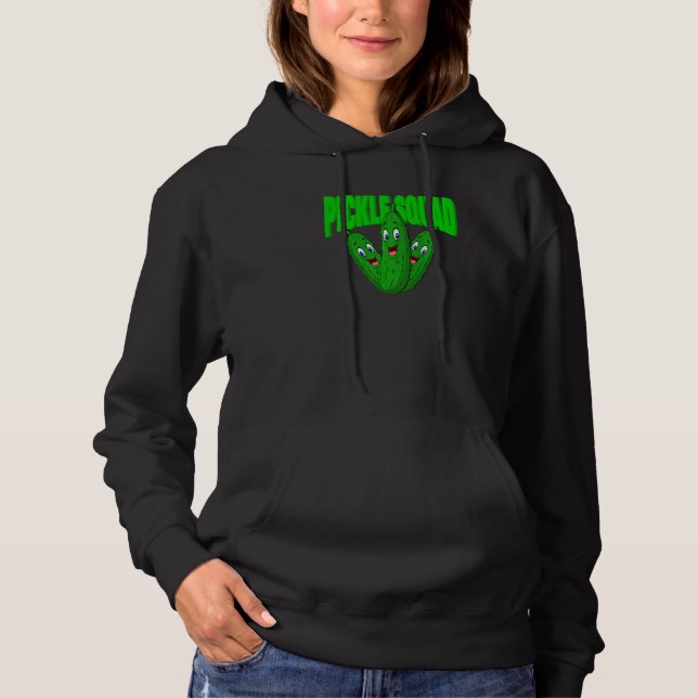 Pull À Capuche Mignon Cornichon Végétalien Pickle Squad (Devant)