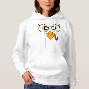 Pull À Capuche Mignonne Thanksgiving Turquie Face Chemise Femmes 