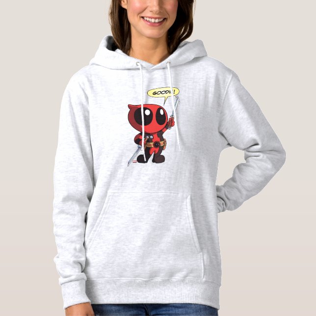 Pull À Capuche Mini Deadpool Avec Deux Épées (Devant)