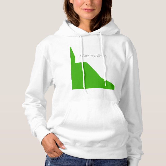 Pull À Capuche Minimalisme Vert Blanc (Devant)
