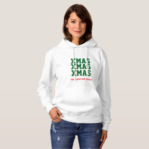 Pull À Capuche Modèle blanc de Noël imprimé x 2 côtés femmes h
