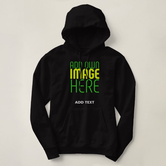 PULL À CAPUCHE MODÈLE DE TEXTE D'IMAGE NOIRE SIMPLE ET MODERNE (Design devant)