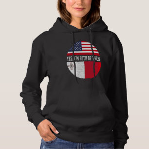 Pull À Capuche Moitié américain moitié maltais Drapeau américain 