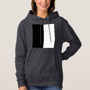 Pull À Capuche moitié blanc noir moitié noir moitié noir blanc
