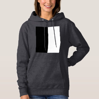 Pull À Capuche moitié blanc noir moitié noir moitié noir blanc