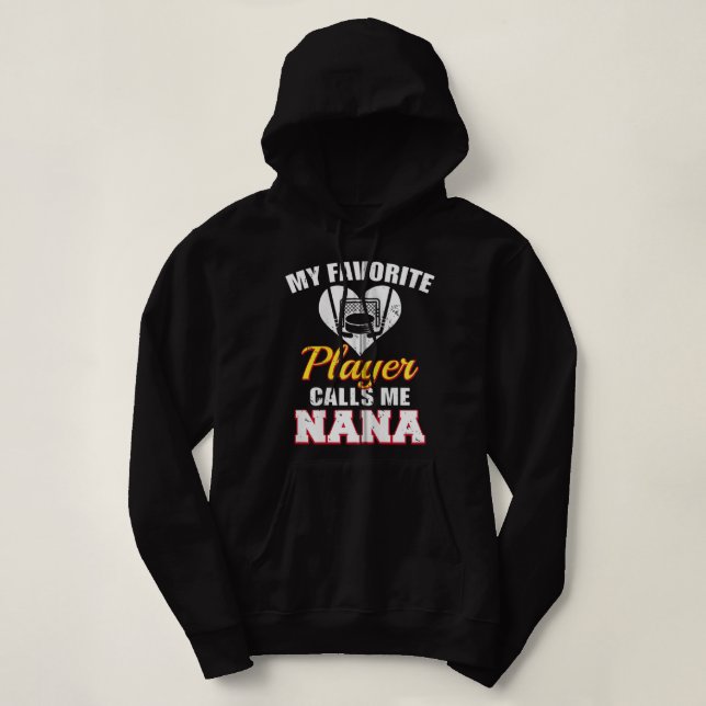 Pull À Capuche Mon Joueur De Hockey Favori M'Appelle Nana Zip (Design devant)