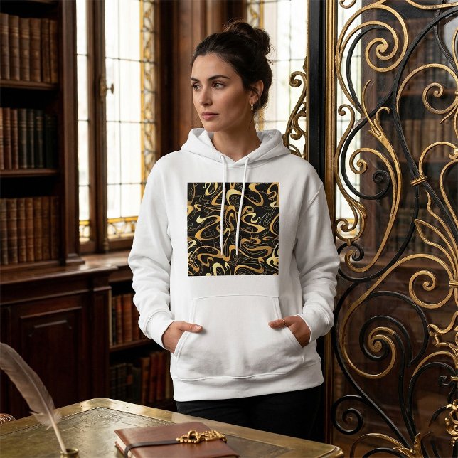 Pull À Capuche Motif Abstrait de Tourbillon Doré (Créateur téléchargé)