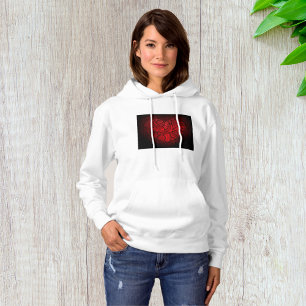 Pull À Capuche Motif boho romantique du coeur de Mandala rouge co