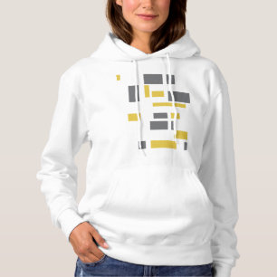 Pull À Capuche Motif moderne, simple, cool géométrique jaune gris