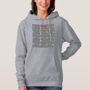 Pull À Capuche Motif rayonnant noir blanc Thunder_Cove