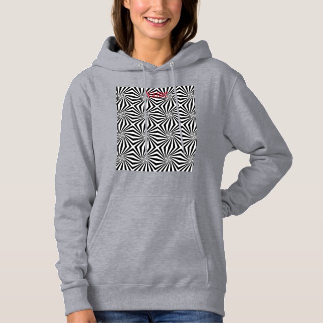 Pull À Capuche Motif rayonnant noir blanc Thunder_Cove (Devant)
