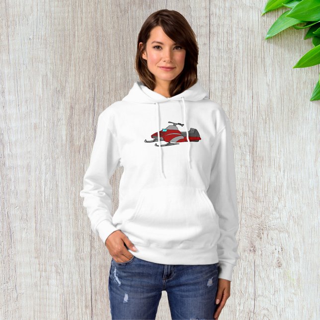 Pull À Capuche Motoneige rouge et gris (Créateur téléchargé)