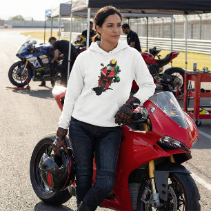 Pull À Capuche Motorcycliste équitation Red Sportbike