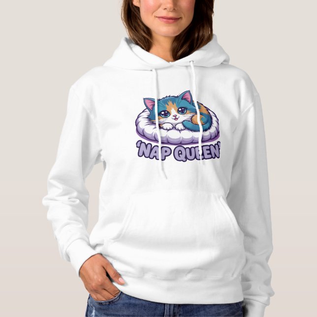 Pull À Capuche Nap Queen Kawaii Cat (Devant)