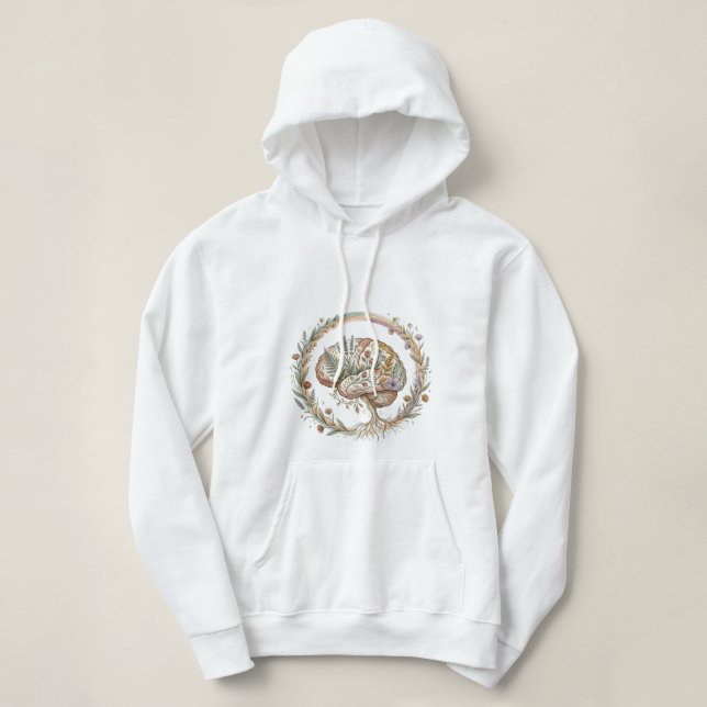Pull À Capuche Neurodiversité Botanique Boho Fleurir Écothérapie (Design devant)