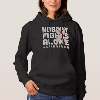 Pull À Capuche Nobody Fights Alone Peach Ribbon Uterine Cancer Su