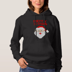 Pull À Capuche Noël 8 bits Pixel Père Noël