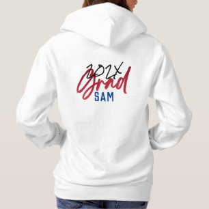 Pull À Capuche Noir Bleu Rouge Or huile Grad Année Personnalisé C