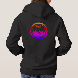 Pull À Capuche Noir Dragon néon femmes noir à capuchon sweatshirt