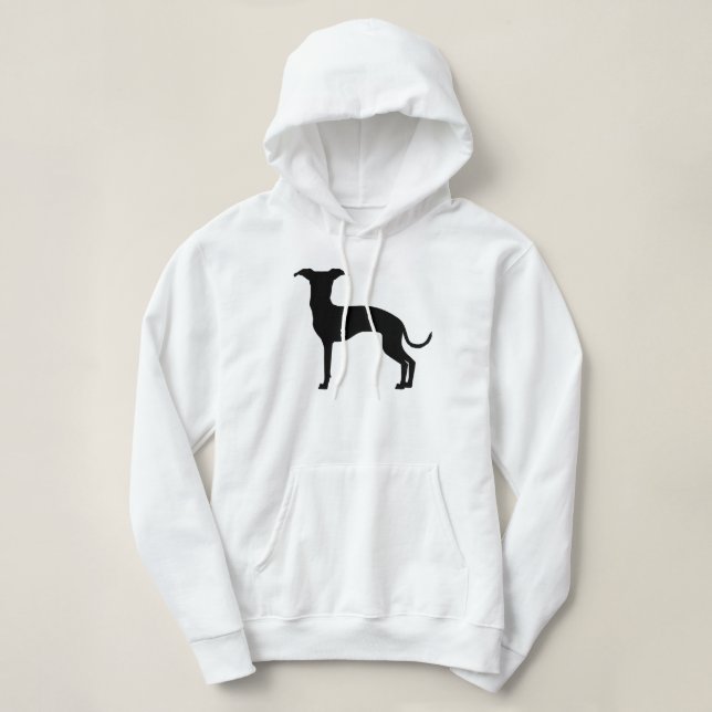 Pull À Capuche Noir (Ou Votre Couleur) Italien Gris Silhouette (Design devant)
