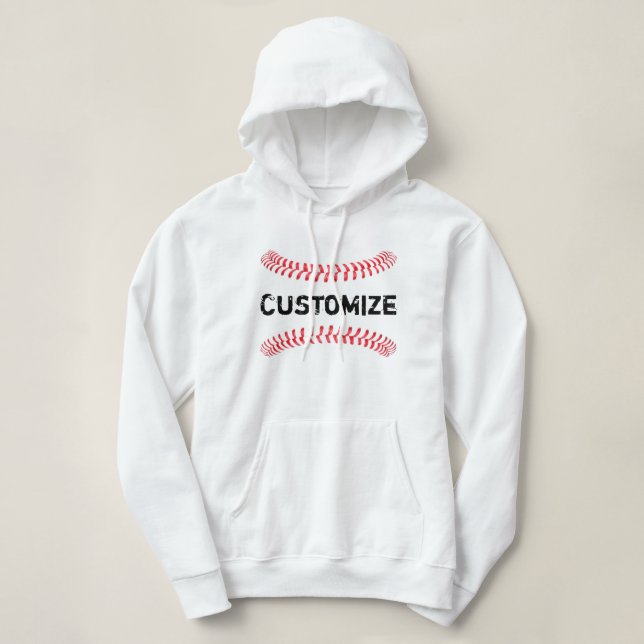 Pull À Capuche Nom ou texte de l'équipe de baseball personnalisée (Design devant)