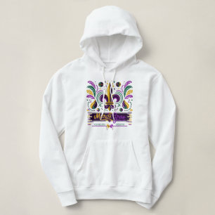 Pull À Capuche Nouvelle-Orléans Mardi Gras jaune violet vert