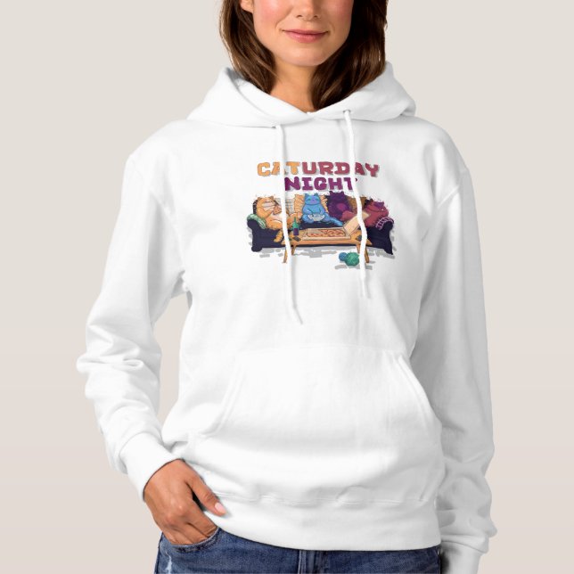 Pull À Capuche Nuit du Caturday (Devant)
