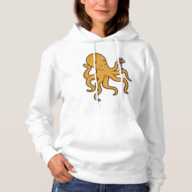 Pull À Capuche Octopus avec verre de jus (Devant)