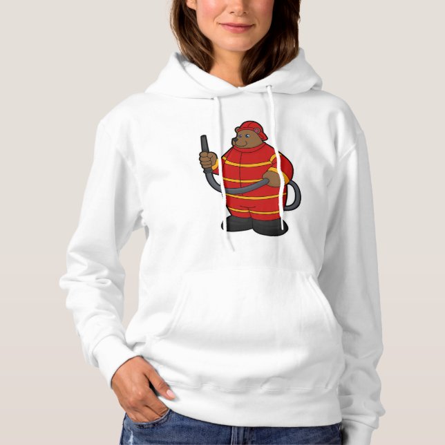 Pull À Capuche Ours comme pompier avec tuyau (Devant)