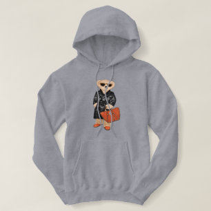 Pull À Capuche Ours en peluche élégant Vêtement ours trench éléga