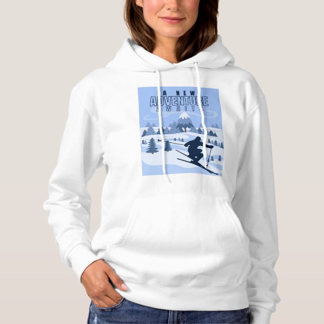 Pull À Capuche Outdoor Adventure snowboard hiver (Devant)