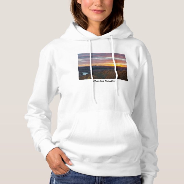 Pull À Capuche Ozark Mountains Automne coucher de soleil Sweatshi (Devant)