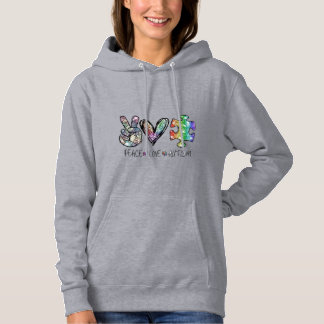 Pull À Capuche Paix, amour, autisme