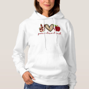 Pull À Capuche Paix Amour Déjeuner Filles Drôle Déjeuner Dons Dam