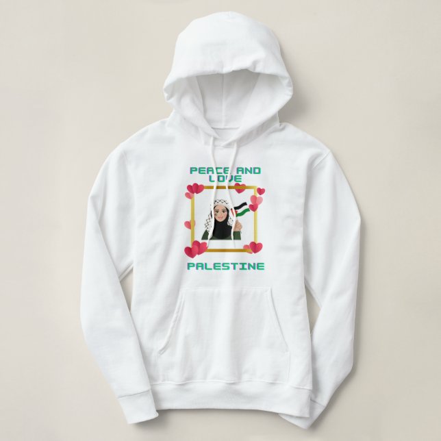 Pull À Capuche paix-amour-palestine (Design devant)
