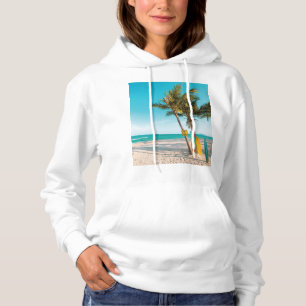 Pull À Capuche Panneaux de surf sur la plage lancer oreiller