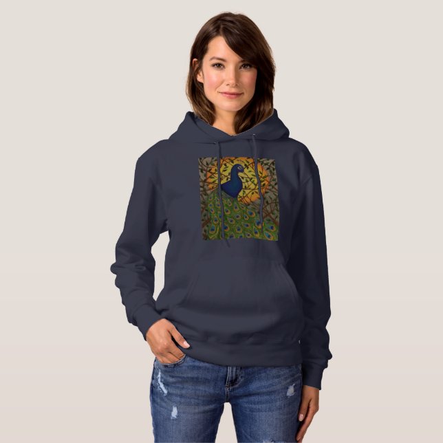 Pull À Capuche Paon de la nuit (Devant entier)