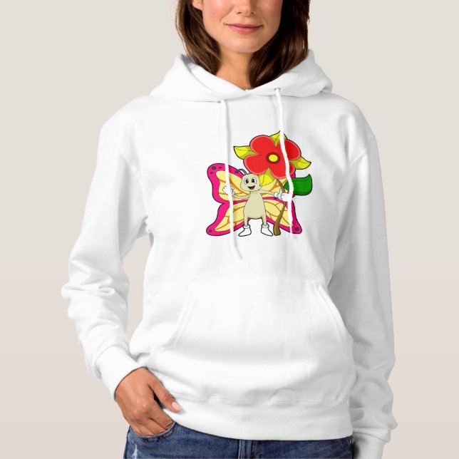 Pull À Capuche Papillon à fleurs (Devant)