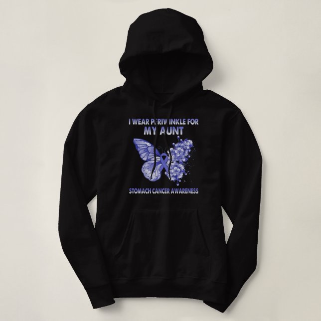 Pull À Capuche Papillon Je Porte Périwinkle Pour Ma Tante Stomach (Design devant)