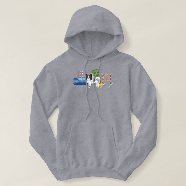 Pull À Capuche Papillon Noir Et Blanc Avec Équipement D'Agilité (Design devant)