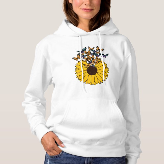 Pull À Capuche Papillons au tournesol (Devant)