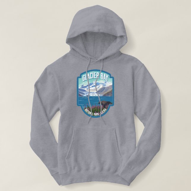 Pull À Capuche Parc national de Glacier Bay (Design devant)