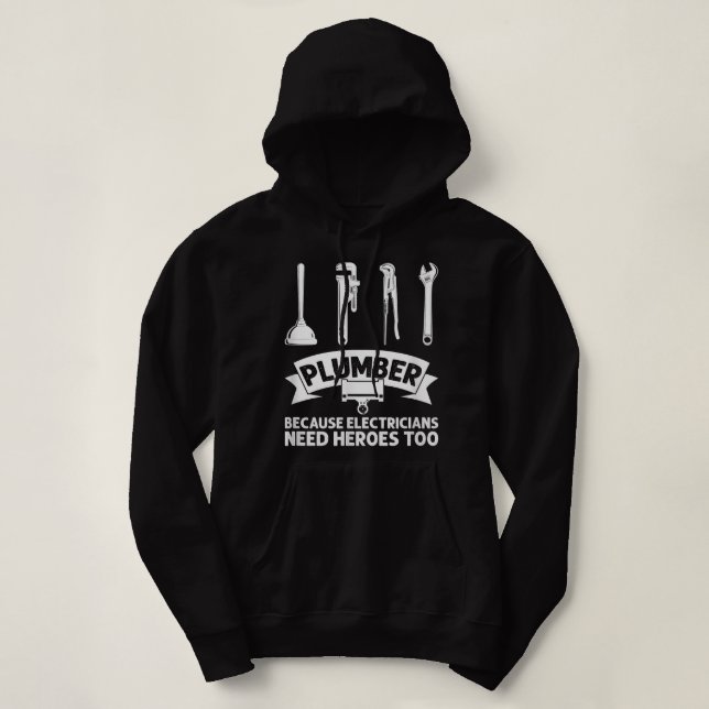 Pull À Capuche Parce Que Les Électriciens Ont Besoin De Héros Tro (Design devant)