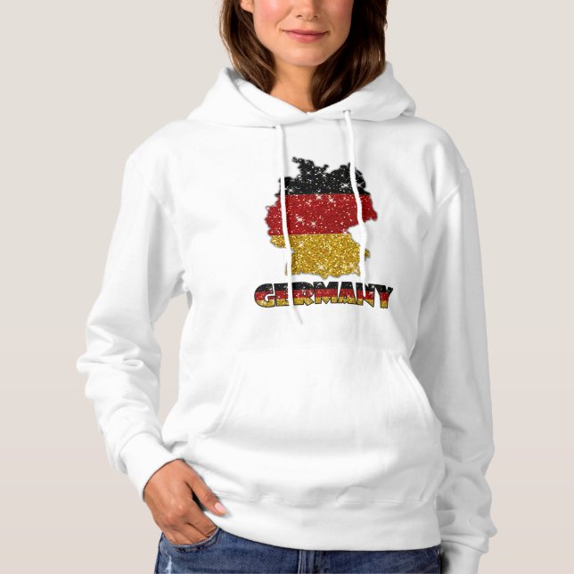 Pull À Capuche Parties scintillant Allemagne Drapeau avec étincel (Devant)
