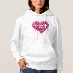 Pull À Capuche Parties scintillant rose étincelle coeur meilleur