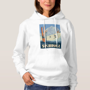 Pull À Capuche Passez la journée à skier Vintage
