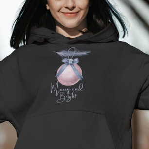 Pull À Capuche Pastel Merry et Ornament Lumineux Noël des femmes