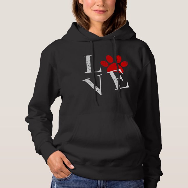 PULL À CAPUCHE PATTE DE CHIEN D'AMOUR TENDANCE   (Devant)